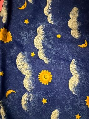 Vintage Sun and Clouds Fabric